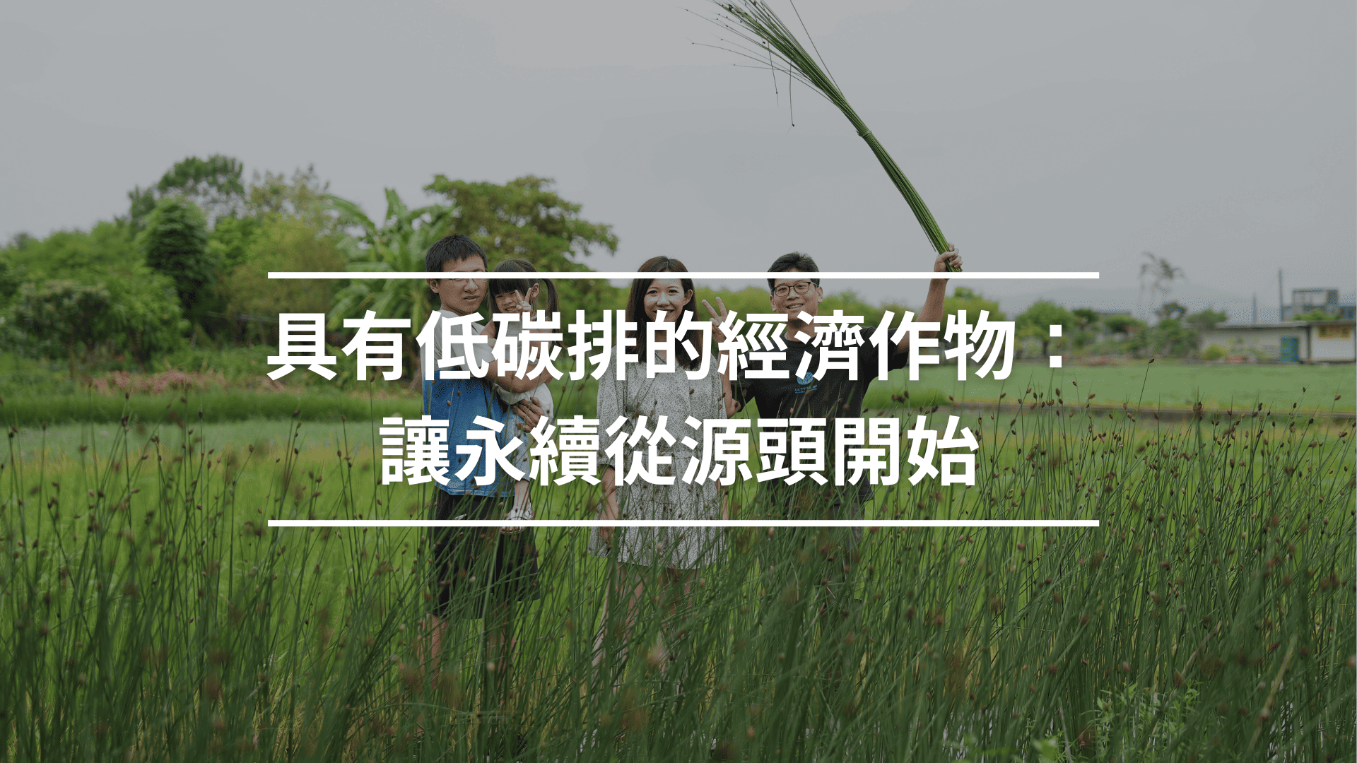 具有低碳排的經濟作物：讓永續從源頭開始
