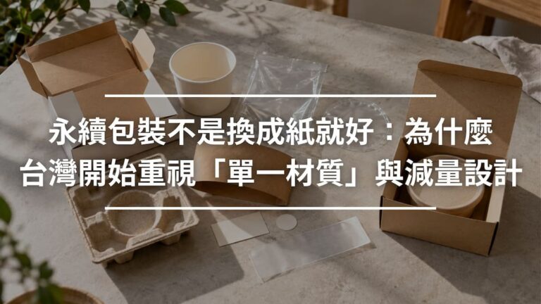 永續包裝不是換成紙就好-為什麼台灣開始重視「單一材質」與減量設計